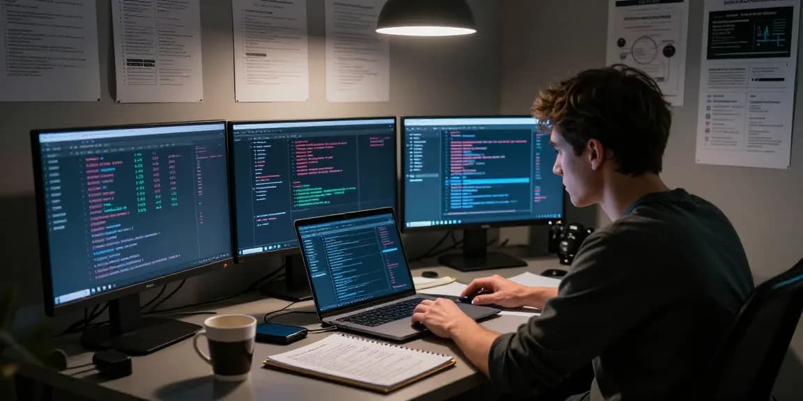 Analyzing the Best Darknet Markets 2026 from a research desk with multiple screens and notes.