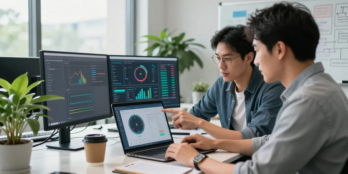 快连 network optimization demonstration in a collaborative office with professionals analyzing data.