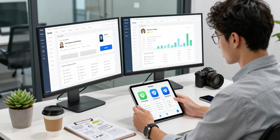 An engaging workspace showcasing a professional exploring the telegram chinese alternative app, highlighting modern communication tools in 2026.