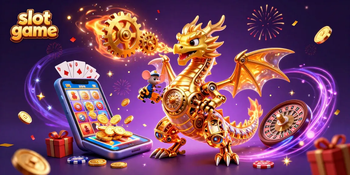 Spin and win with the exciting slot game featuring a golden dragon and dynamic casino elements.