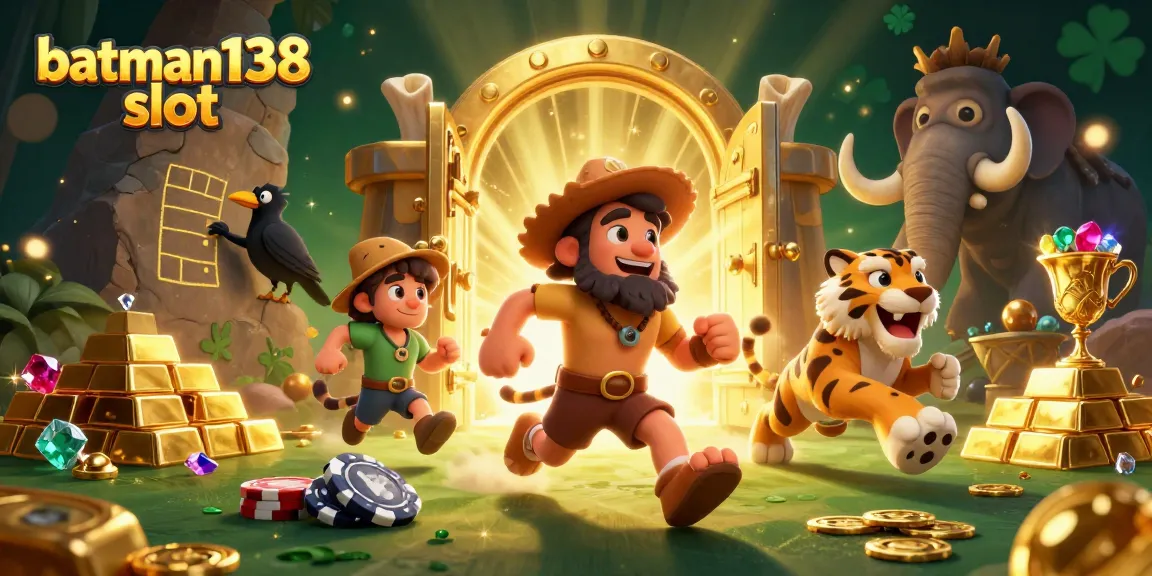 Experience high-energy gameplay with batman138 slot in a vibrant prehistoric casino setting.