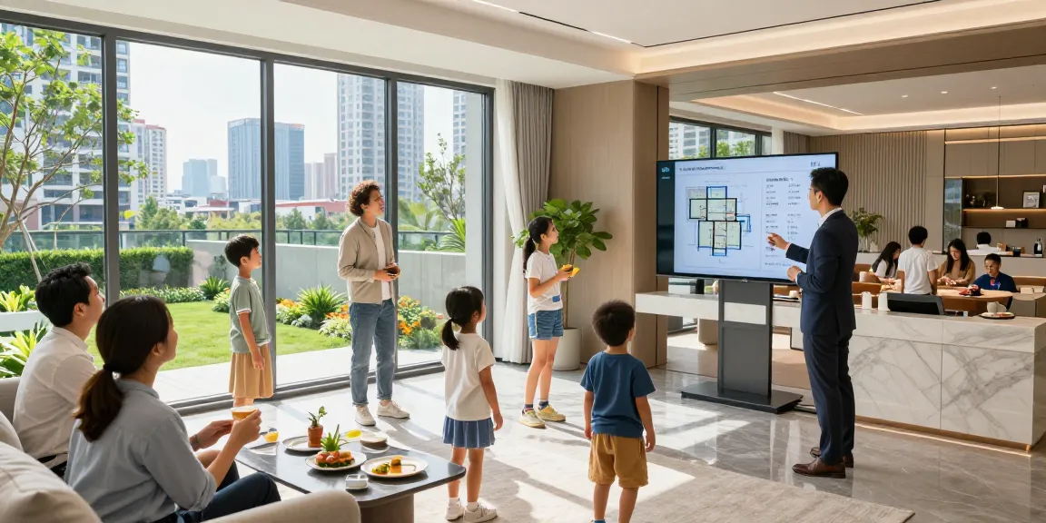 Dover Residences Price showcased in a family-friendly tour of a luxurious high-rise condominium, vibrant living space with skyline views.
