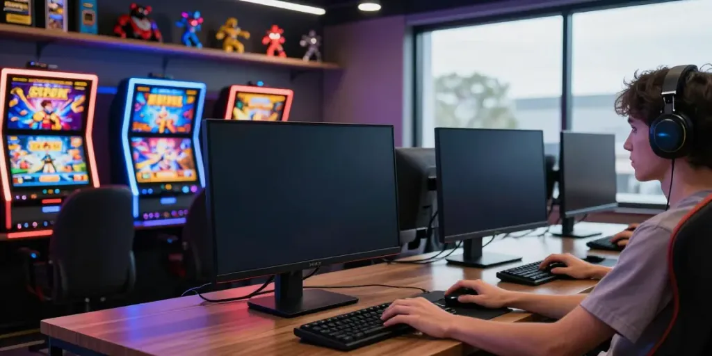 Player enjoying dynamic slot server thailand games in a vibrant gaming setup.