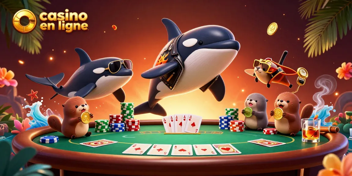 Jouez dans un casino en ligne avec des personnages animés sur une scène riche en détails.