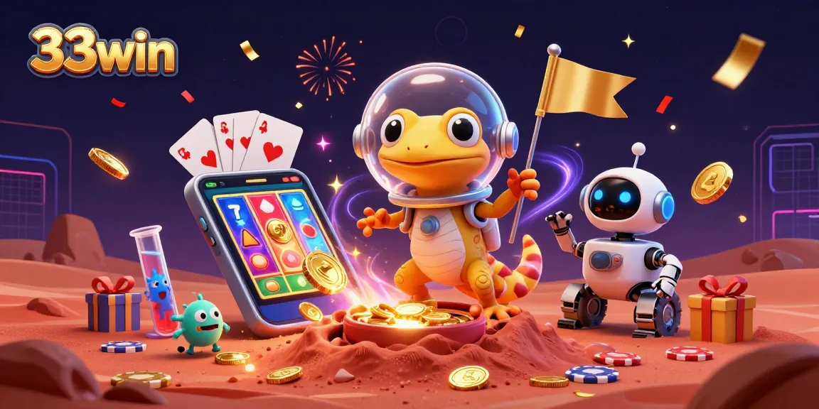 Experience the excitement at 33win with a vibrant Martian casino adventure featuring animation and gaming elements!