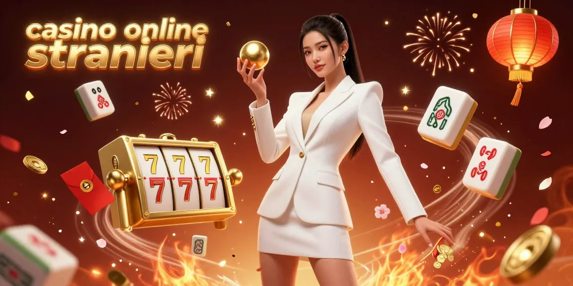 Vivi emozionanti giochi nei casino online stranieri, una scena casinò lussuosa con elementi vibranti.