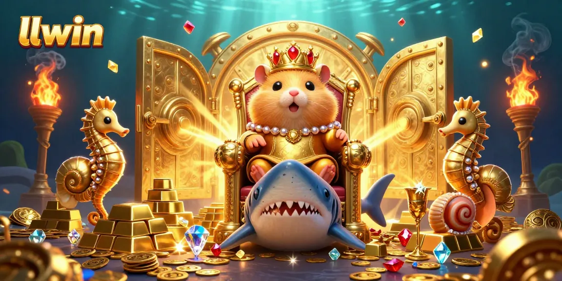 Experience thrilling moments with llwin as the golden hamster king reigns over a treasure-filled underwater kingdom.