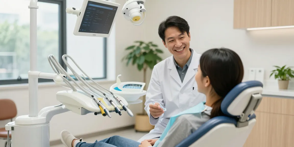 Discover more here with a friendly dentist in a modern dental clinic setting.