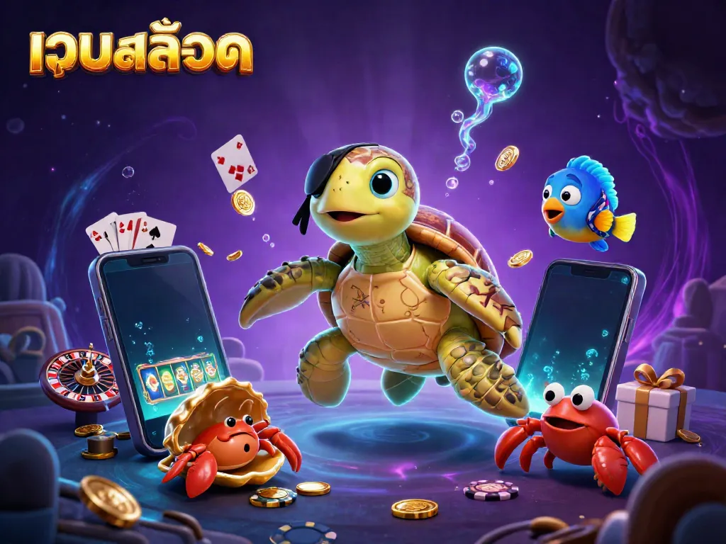 Experience thrilling slot games with เว็บสล็อต in an underwater treasure scene, featuring dynamic casino elements.