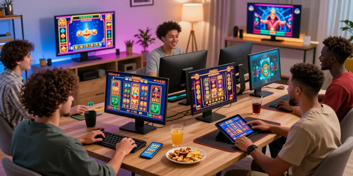 Expérience de jeu passionnante dans un casino en ligne avec des joueurs divers engagés dans divers jeux.