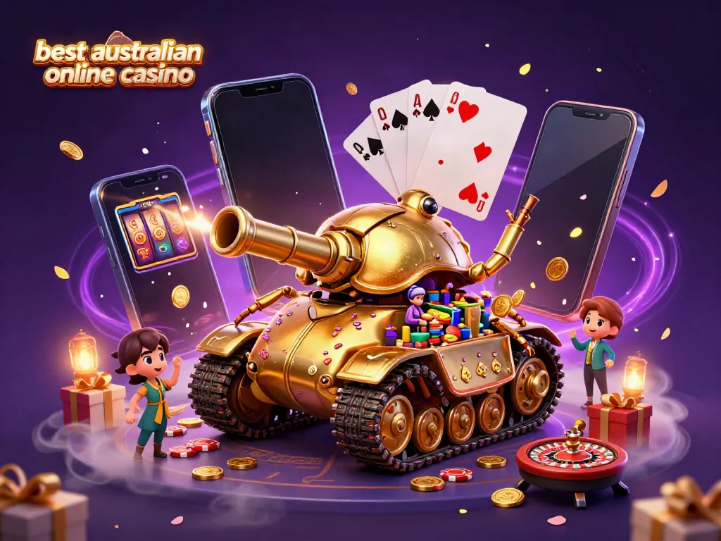Engage with the best australian online casino experience through vibrant 3D casino illustration full of lively gaming elements.