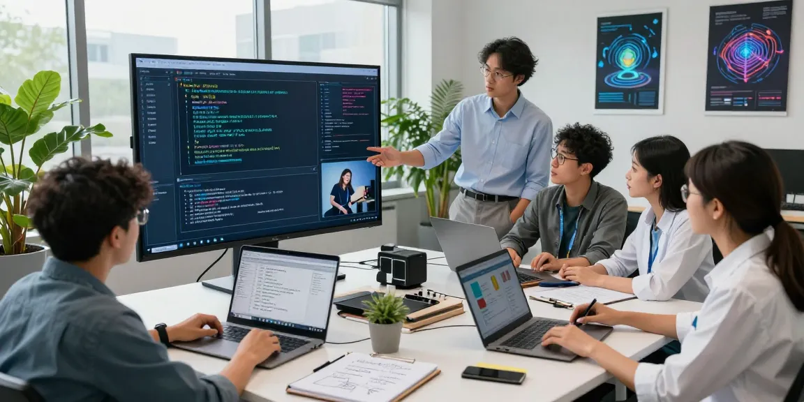 AI Detector analysis in a collaborative tech lab with diverse data scientists and advanced AI models, showcasing innovative detection processes.