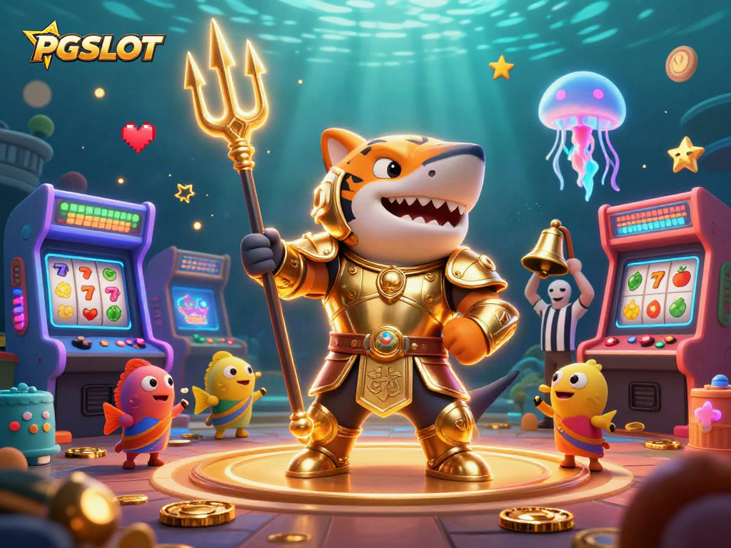 Engage with PG SLOT in this vibrant underwater casino scene filled with exciting game elements.
