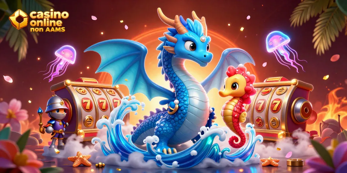 Vivi l'emozione nei casino online non AAMS con l'incantevole drago e gli elementi di gioco vibranti.