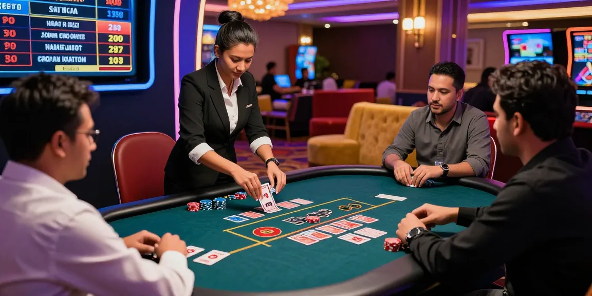 Engaging Andar Bahar game session in a live casino with real cards, vibrant atmosphere, and enthusiastic players.