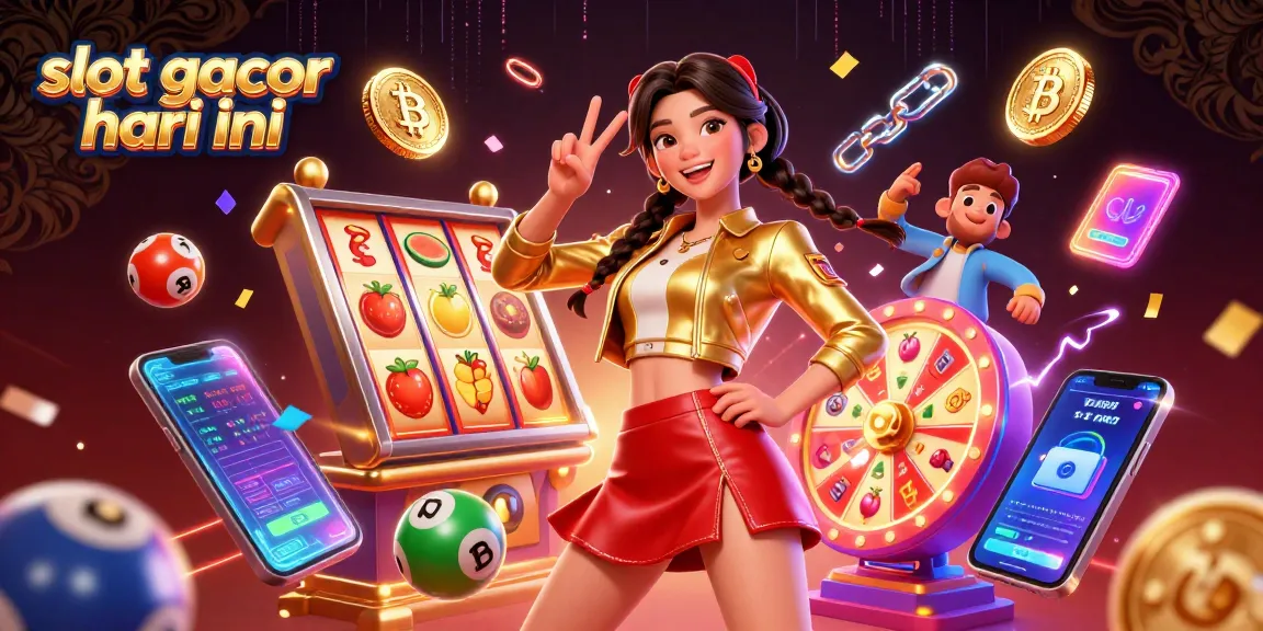 Engage with thrilling slots and jackpots featuring slot gacor hari ini elements in a vibrant casino scene.