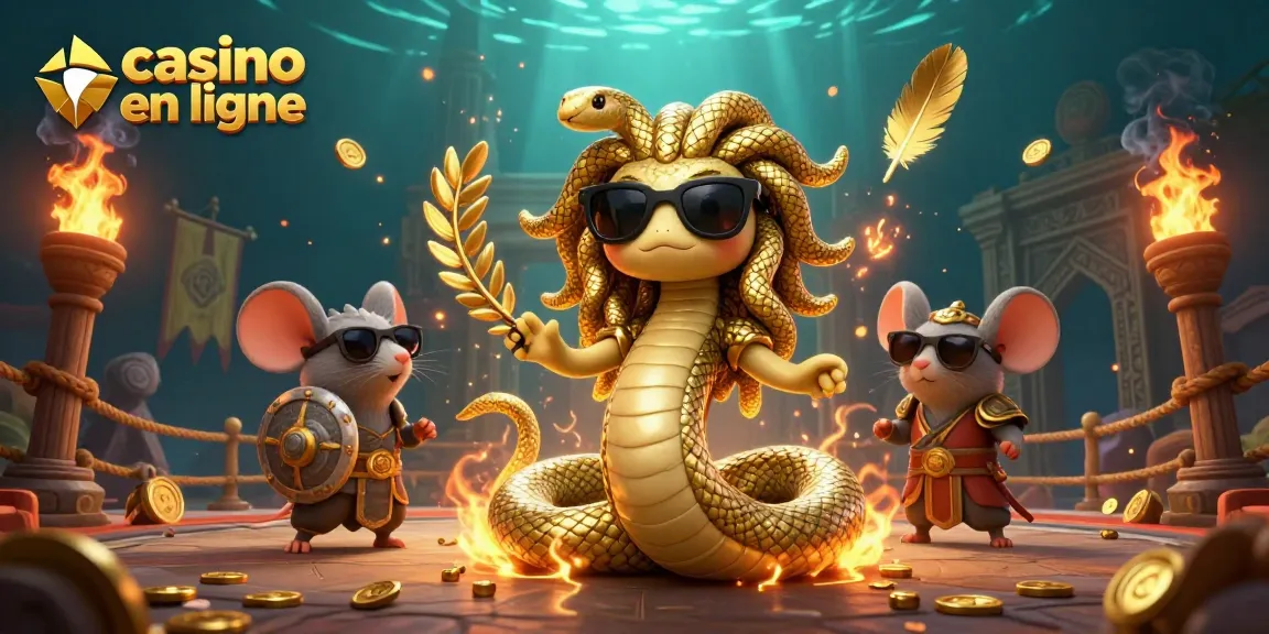 Gagnez au casino en ligne avec des jeux captivants et un décor mythologique coloré.