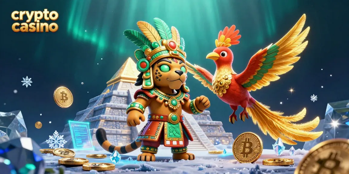 Vivez l'expérience inédite d'un crypto casino avec des personnages colorés et des pièces numériques semblant danser autour d'eux.