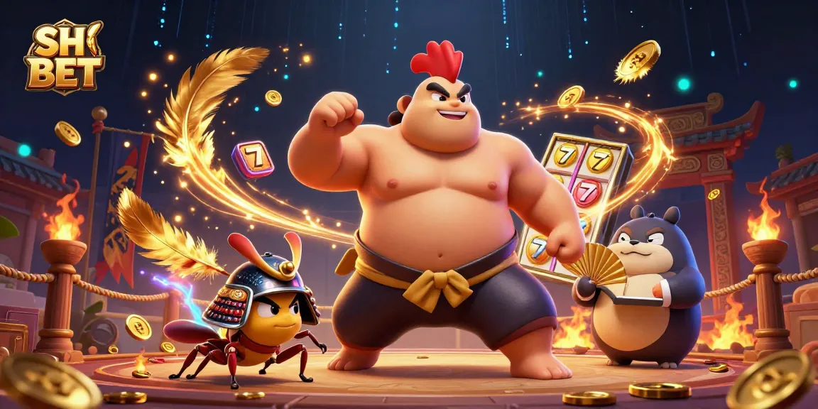 Engage with SH BET's thrilling gaming experience featuring vibrant cartoon characters in an action-packed casino setting.