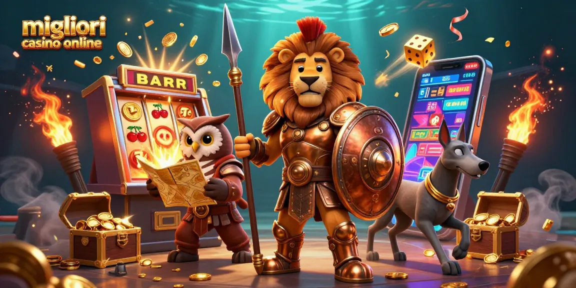 Vivi un'azione emozionante nei migliori casino online con una scena di jackpot esplosiva che presenta un leone spartano e elementi di gioco vivaci.