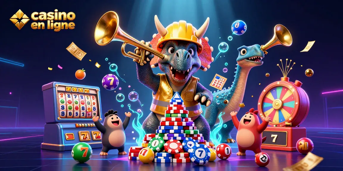 Profitez de l'excitation des jeux avec un casino en ligne grâce à des personnages dynamiques et des éléments colorés !