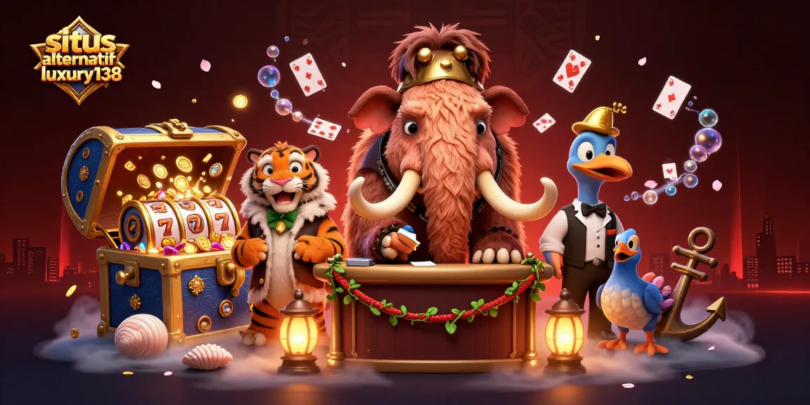 Engage in thrilling gameplay at situs alternatif luxury138 with a vibrant 3D casino scene.