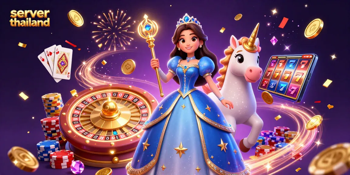 Experience server thailand's excitement with this 3D scene of a jackpot celebration featuring dynamic casino elements.