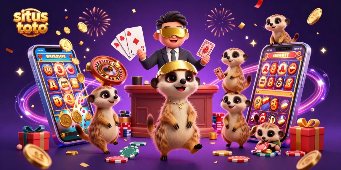 Experience thrilling moments at situs toto with creative meerkat characters managing an exciting lottery casino.