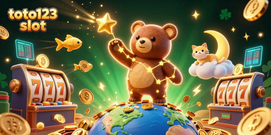 Engage with the thrilling atmosphere of toto123 slot, featuring vibrant casino elements and character interactions.