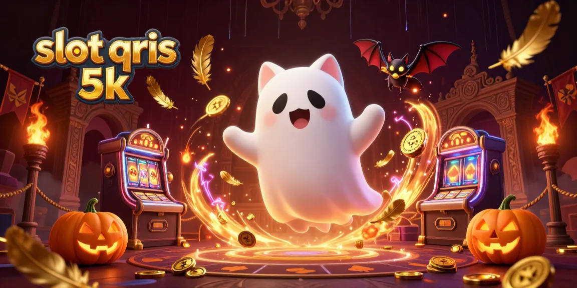 Engage with slot qris 5k's thrilling atmosphere featuring a friendly ghost cat, a vampire bat, and glowing jack-o-lanterns.