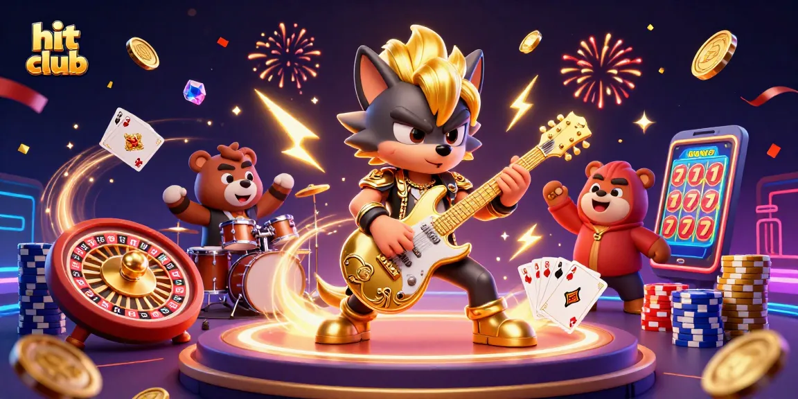 Hit club: Experience thrilling excitement with casino action in this vibrant, dynamic illustration.