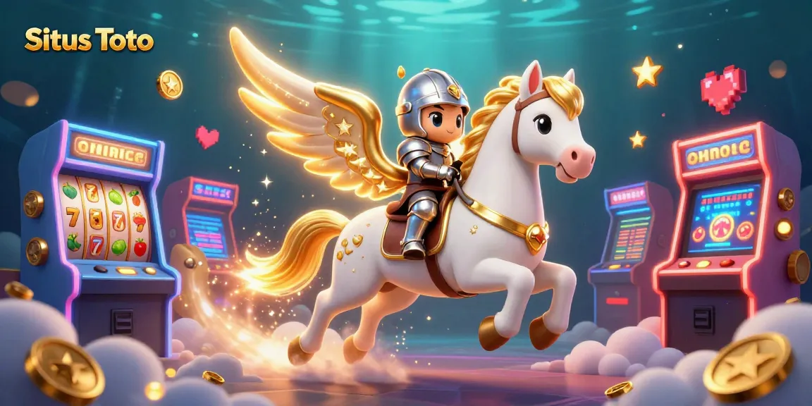 Experience exciting gaming at Situs Toto, showcasing vibrant slot machines and a celestial adventure.