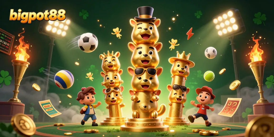 Experience thrilling gameplay at bigpot88, where sports balls and golden trophies ignite the excitement.