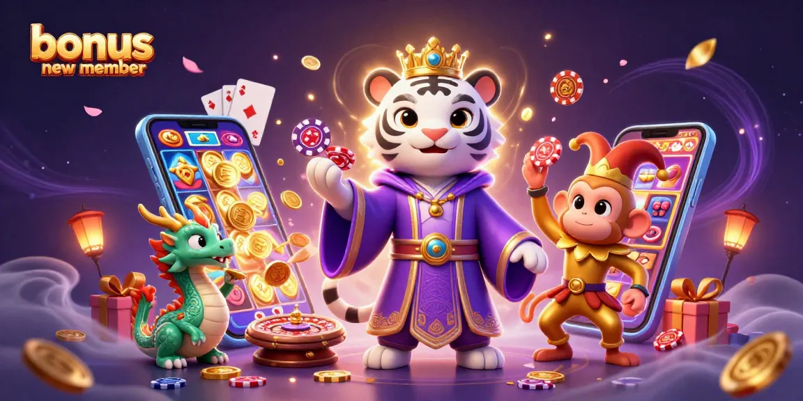 Engage with the exciting bonus new member offers at your favorite casino with our colorful 3D illustration.