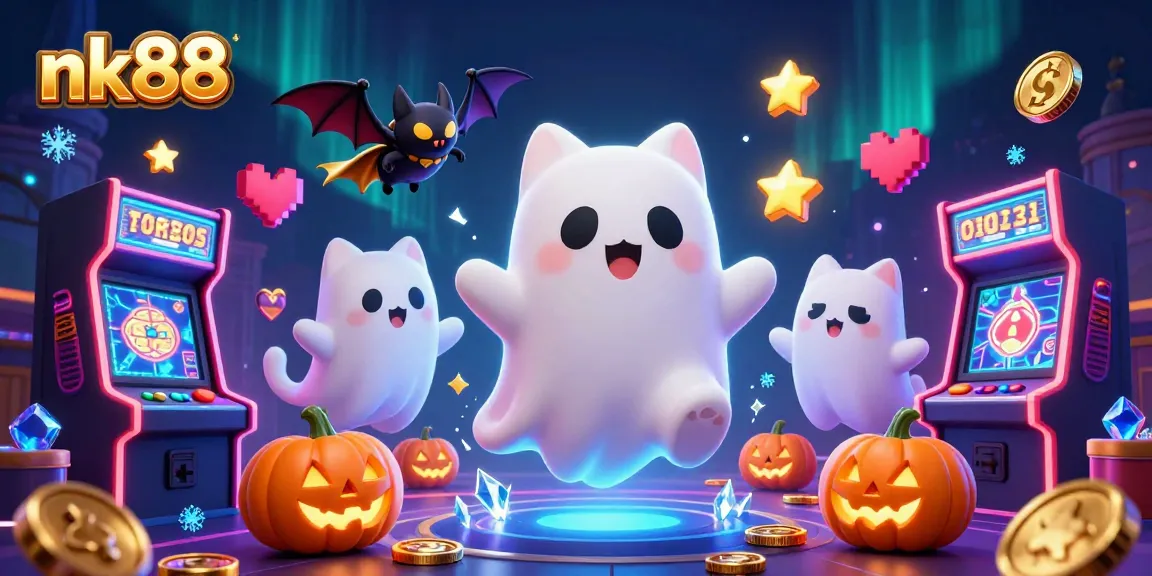Play the thrilling casino games at nk88 with ghostly characters showcasing vibrant visuals.