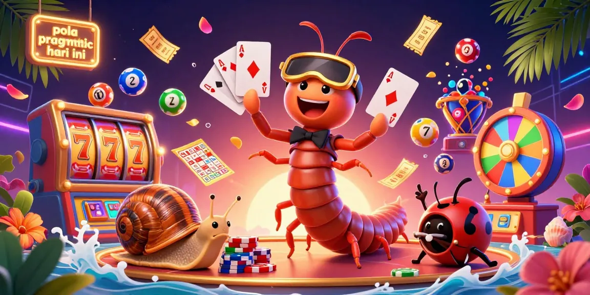 Pola pragmatic hari ini showcases an exciting illustration of a millipede dealer surrounded by gambling elements.