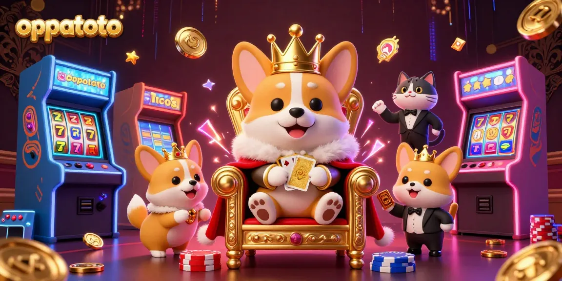 Experience the thrilling oppatoto casino atmosphere with royal characters and vibrant game elements.